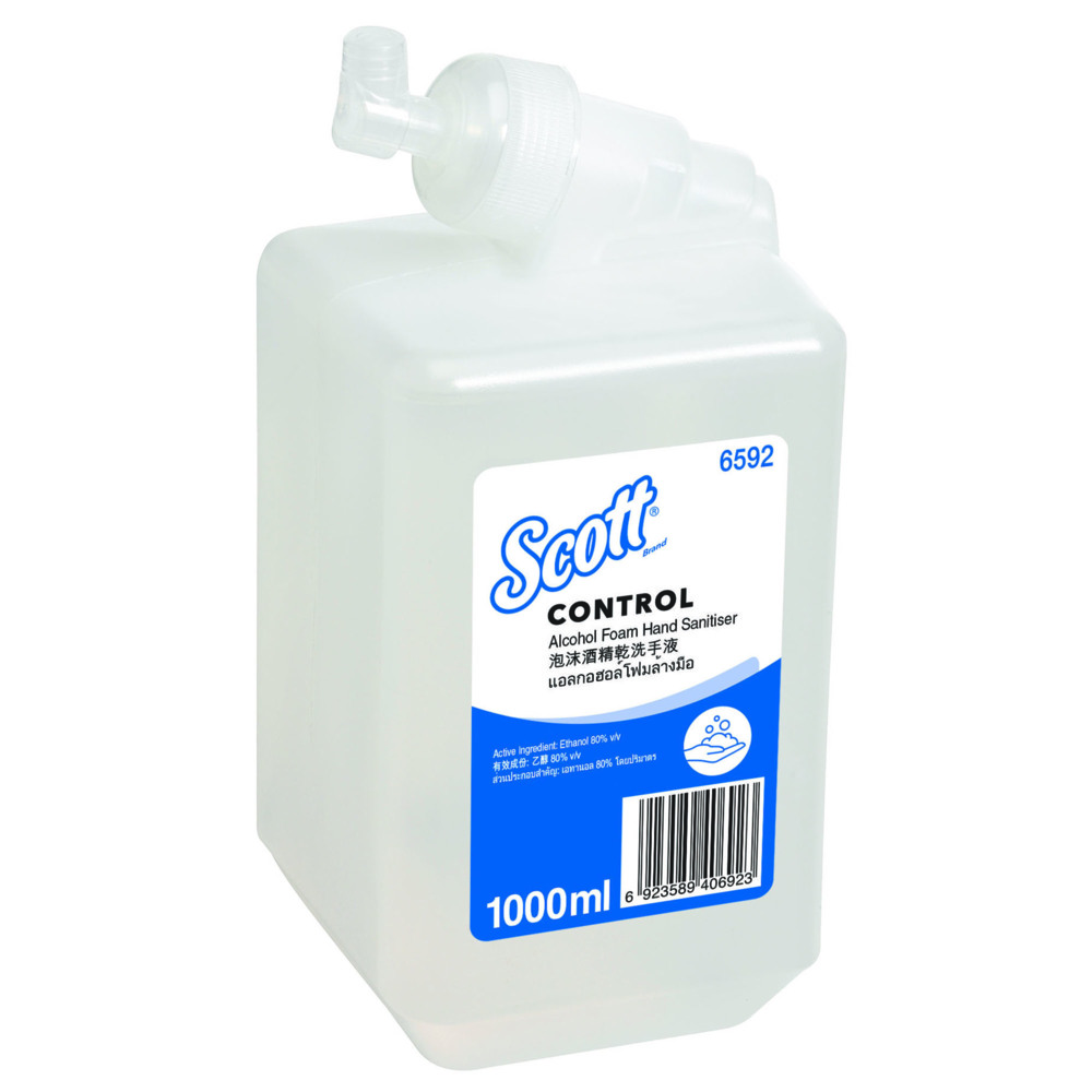 Scott® Control Alcohol Foam Hand Sanitiser (6592), Fragrance and Dye Free,  6 Cartridges / Case, 1 Litre / Cartridge (6 Litres) - S059692447