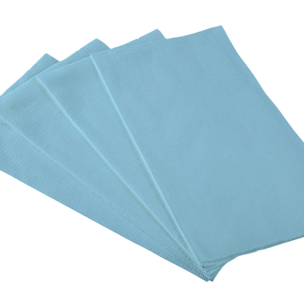Wypall® X80 Foodservice Towels (06351), Blue, Quarter-Fold Extended Use Cloths, 1 Box / Case, 150 Sheets / Box (150 Sheets) - 991006351