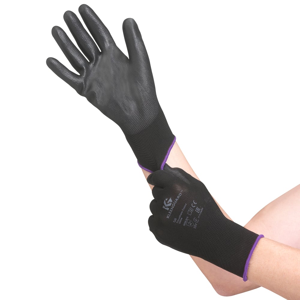 KleenGuard® G40 Polyurethane Coated Hand Specific Gloves (13840) - Black Size 10, 5 Packs / Case, 12 Pairs / Pack (120 gloves) - 991013840