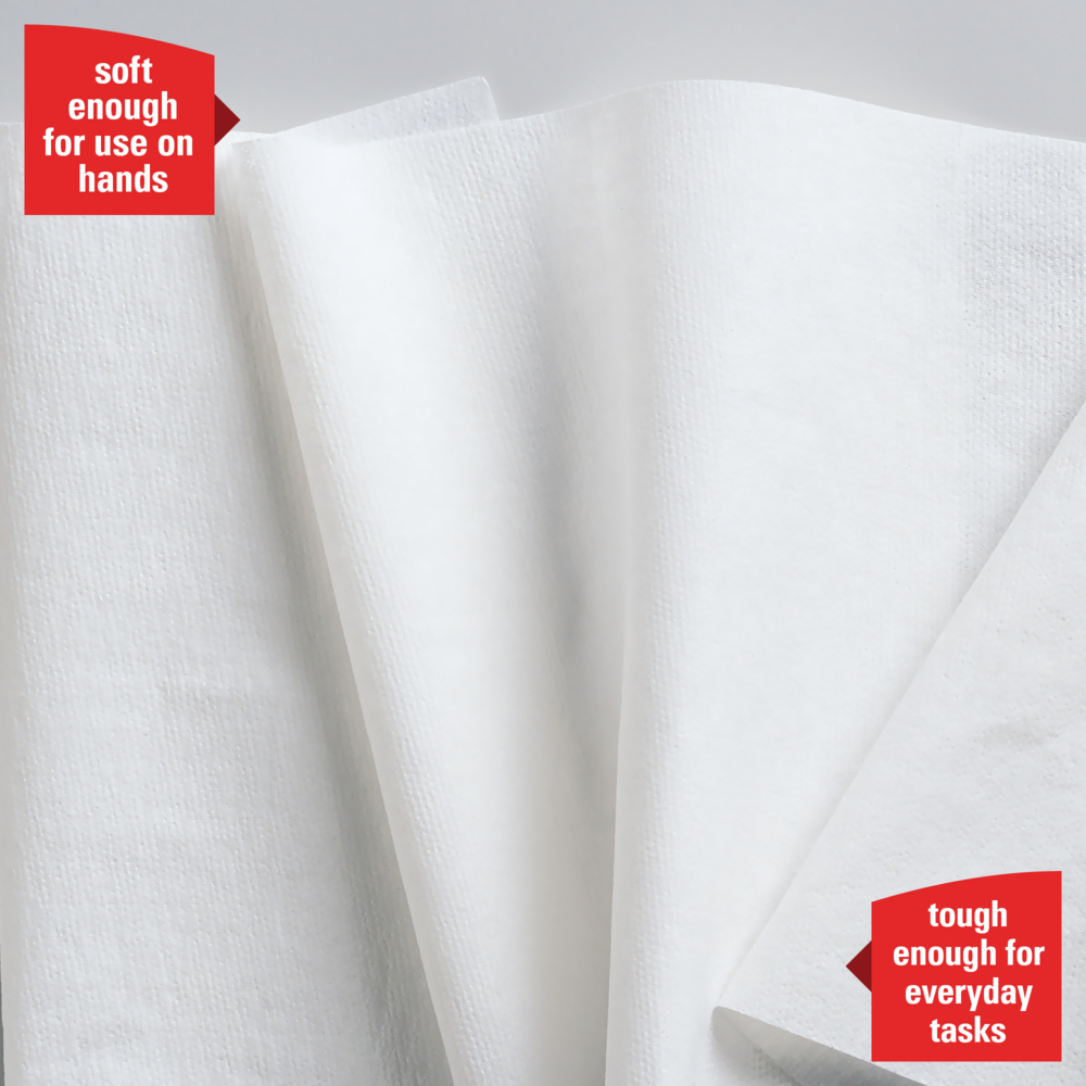 WypAll® General Clean L30 Heavy Cleaning Towels (05841), Strong and Soft Wipes, White, 875 Towel Sheets / Jumbo Roll, 1 Roll / Case - 05841