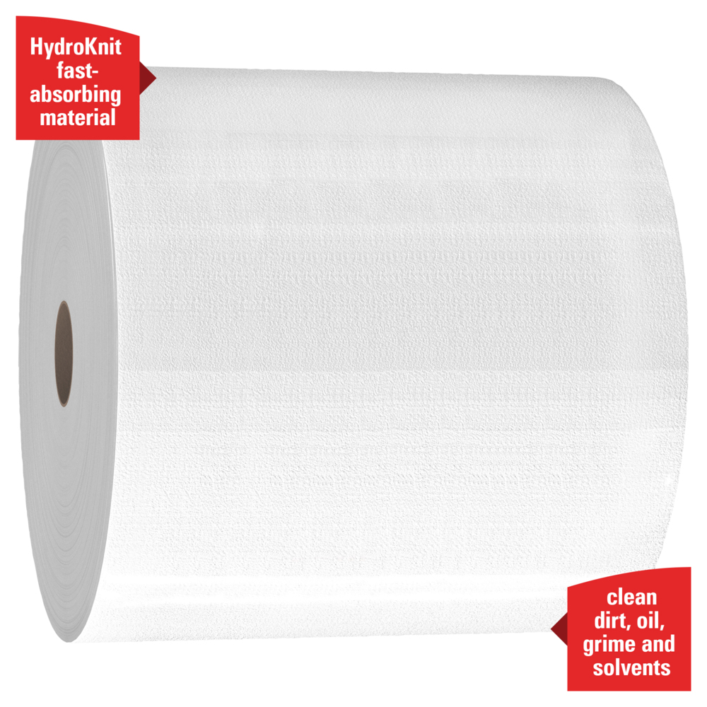 WypAll® Power Clean X70 Medium Duty Cloths (41600), Jumbo Roll, Long Lasting Performance, White, 1 Roll, 870 Sheets - 41600