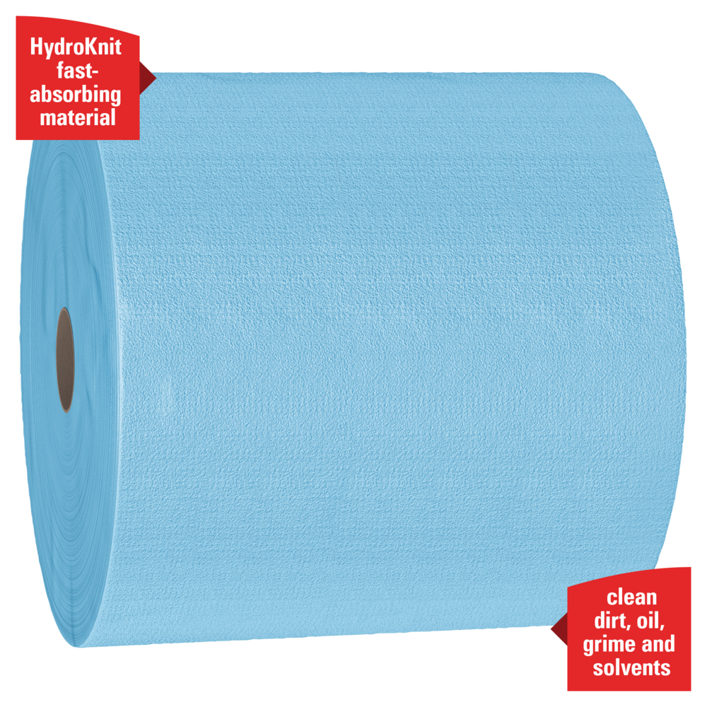 WypAll® Power Clean X70 Medium Duty Cloths (41611), Jumbo Roll, Long Lasting Performance, Blue, 1 Roll, 870 Sheets - 41611