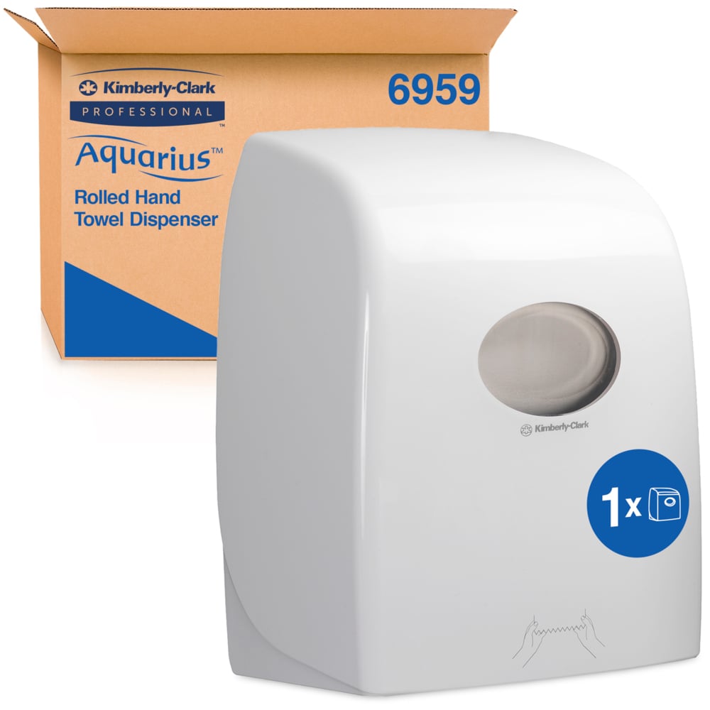 Kimberly-Clark Professional® Aquarius® Rolled Hand Towel Dispenser (69590), White, 1 Dispenser / Case - 69590