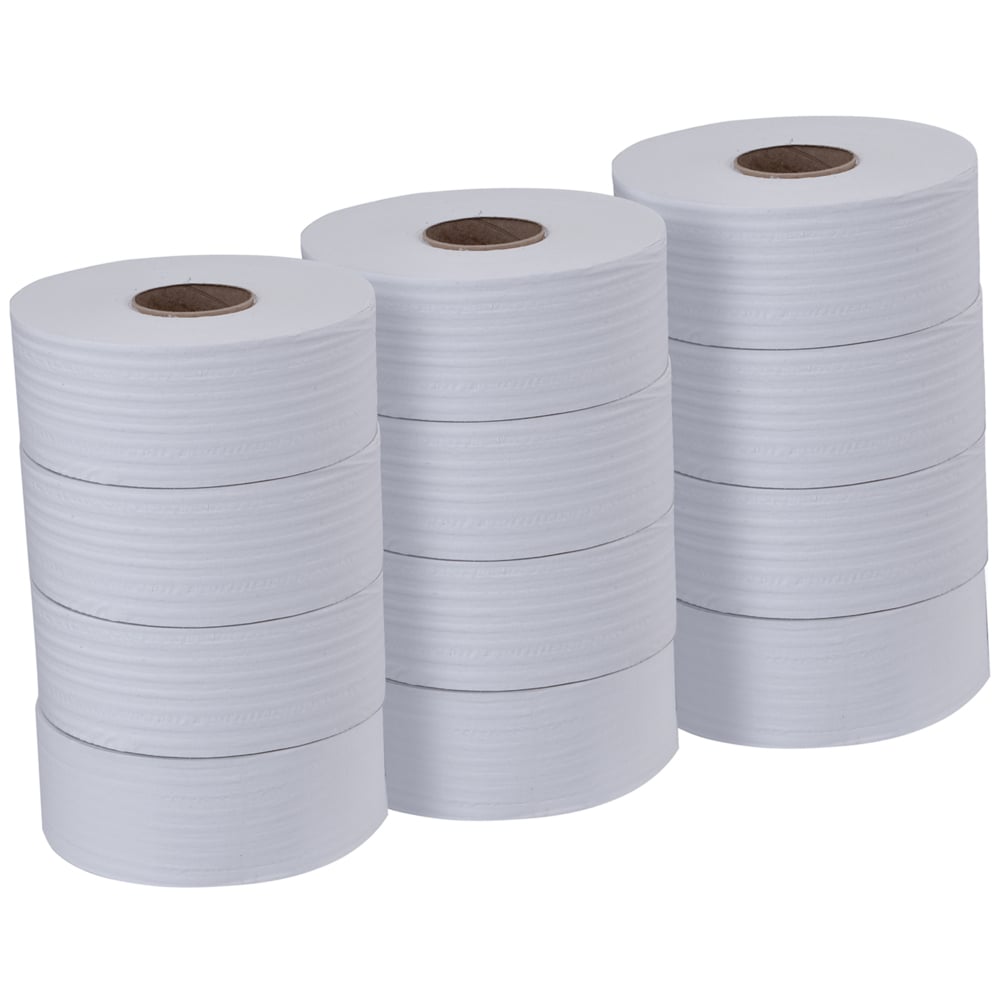 Scott® Essential Jumbo Roll Toilet Tissue (06514), White 2-Ply, 12 Rolls / Case, 360m / Roll (4,320m) - S054268709