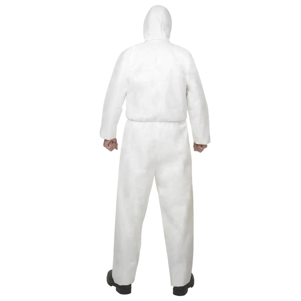 KleenGuard® A40 Liquid & Particle Protection Hooded Coveralls (97940), Two Extra Large White Coveralls, 25 Coveralls/Case, 1 Coverall / Pack (25 coveralls) - S000007920