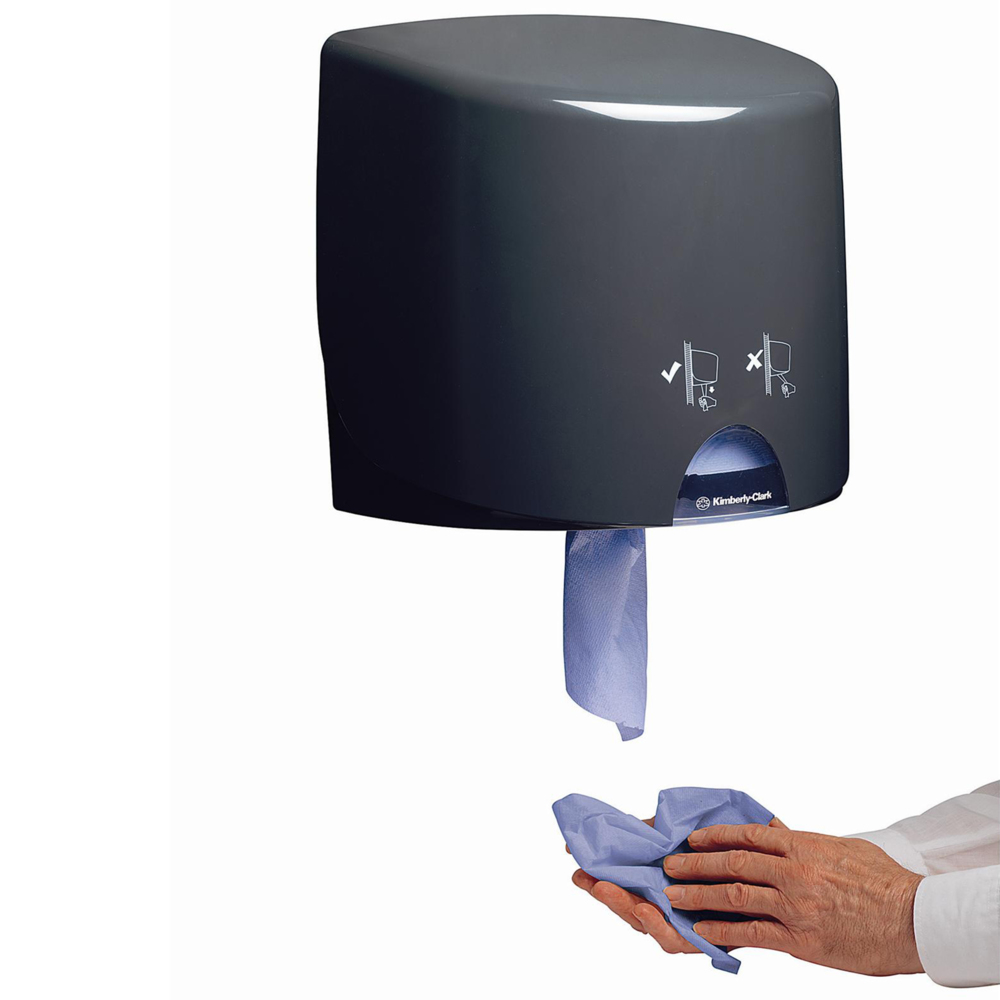 KIMBERLY-CLARK PROFESSIONAL® AQUARIUS® Roll Control Centrefeed Dispenser (71810), Black Wiper Roll Dispenser, 1 Dispenser / Case - S057761433