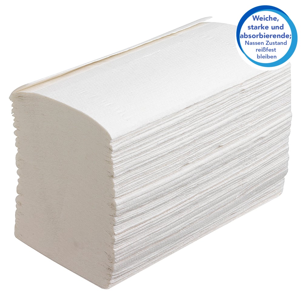 Scott® Control™ Сложенные полотенца для рук, код 6689, 15 упаковок x 304 белых одноразовых полотенец (итого 4 560 шт.) - 6689