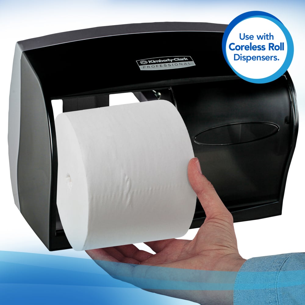Scott® Coreless Standard Roll Toilet Paper (04007), 2-Ply Standard Rolls, 36 Rolls/Case, 1,000 Sheets/Roll, 36,000 Sheets/Case - 04007