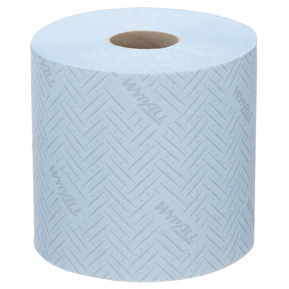 WypAll® L10 Food & Hygiene Wiping Paper 7494 - Centrefeed Roll for Roll Control™ Dispenser - 6 Blue Rolls x 630 Paper Wipers (3,780 total) - 7494