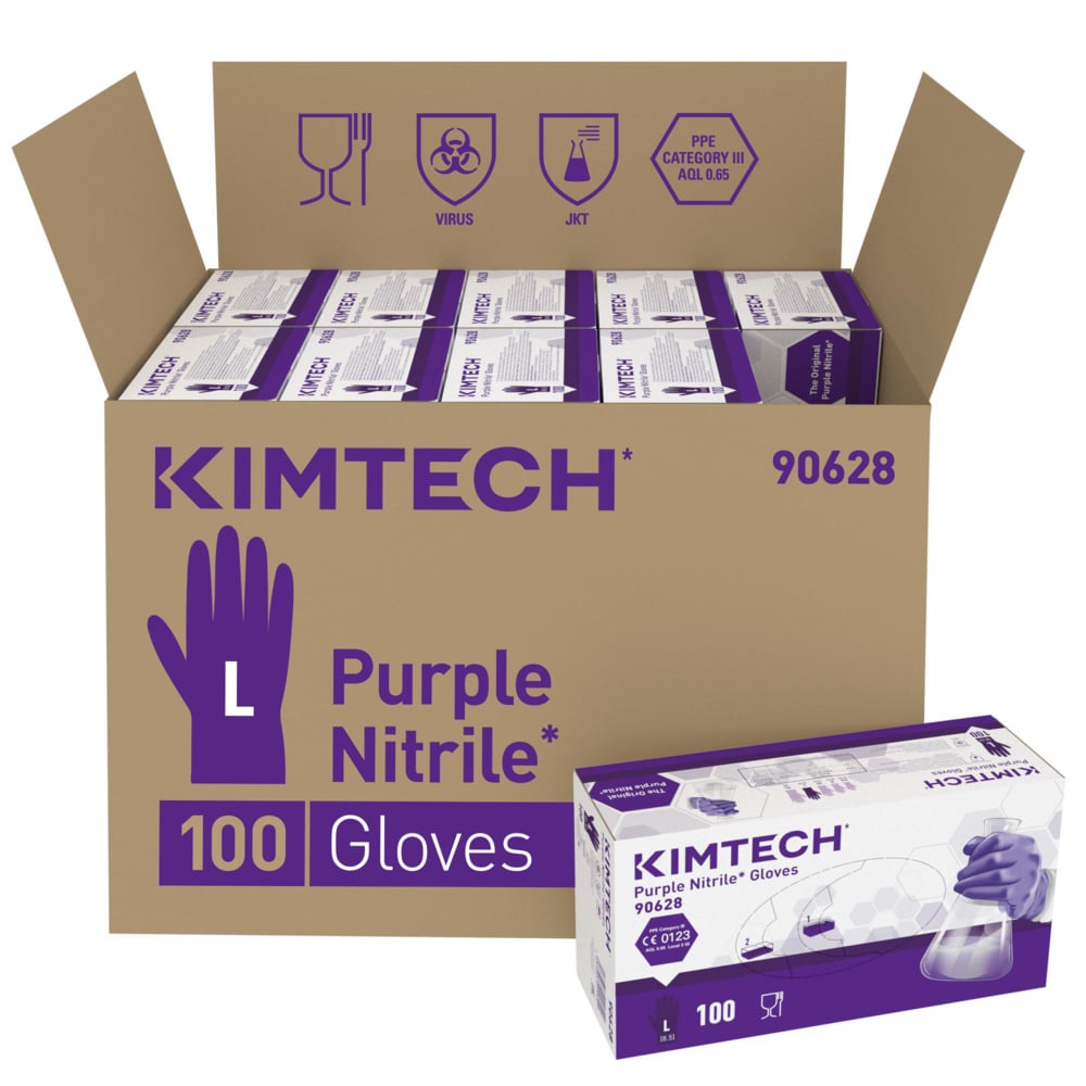 Purple Palms Nitrile Gloves - 100 count