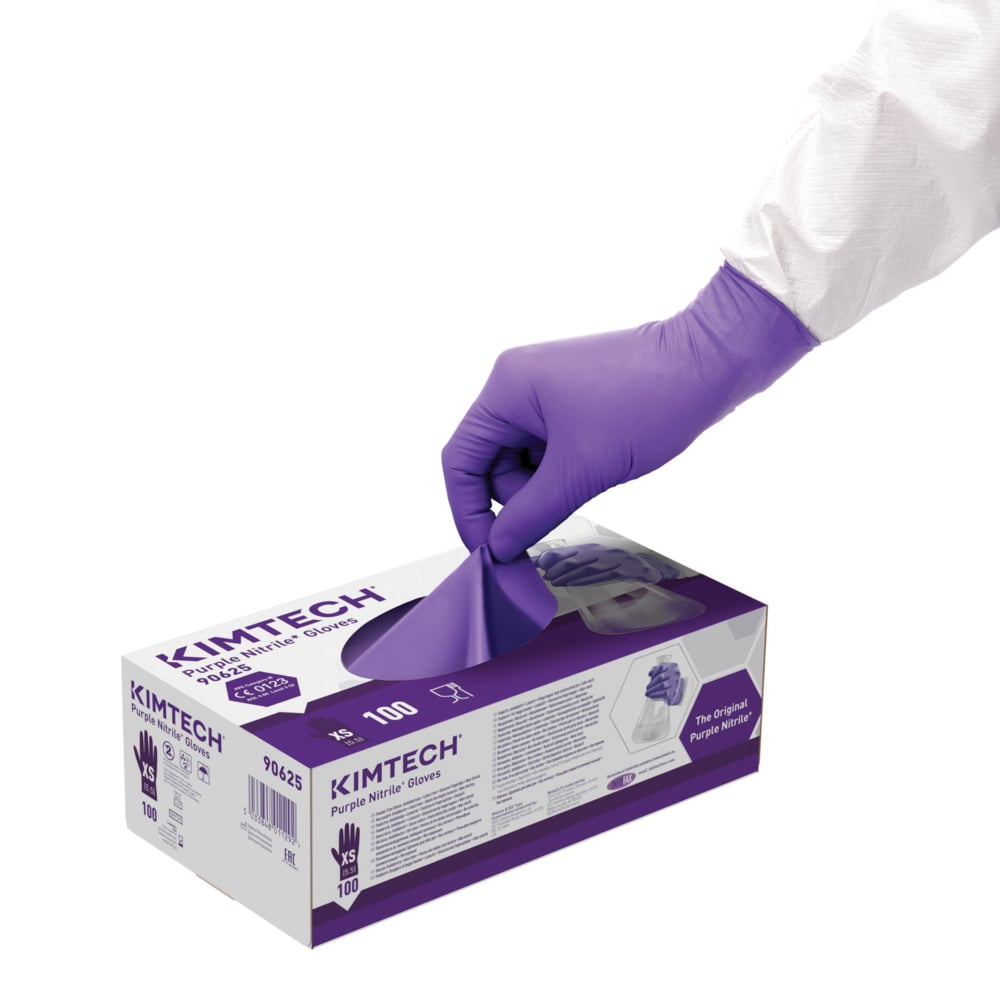 Kimtech™ Purple Nitrile™ Ambidextrous Gloves 90625 - Purple,  XS,  10x100 (1,000 gloves) - 90625