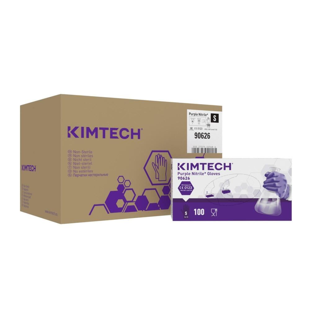 Kimtech™ Purple Nitrile™ beidseitig tragbare Handschuhe 90626 – Violett, S, 10x100 (1.000 Handschuhe) - 90626