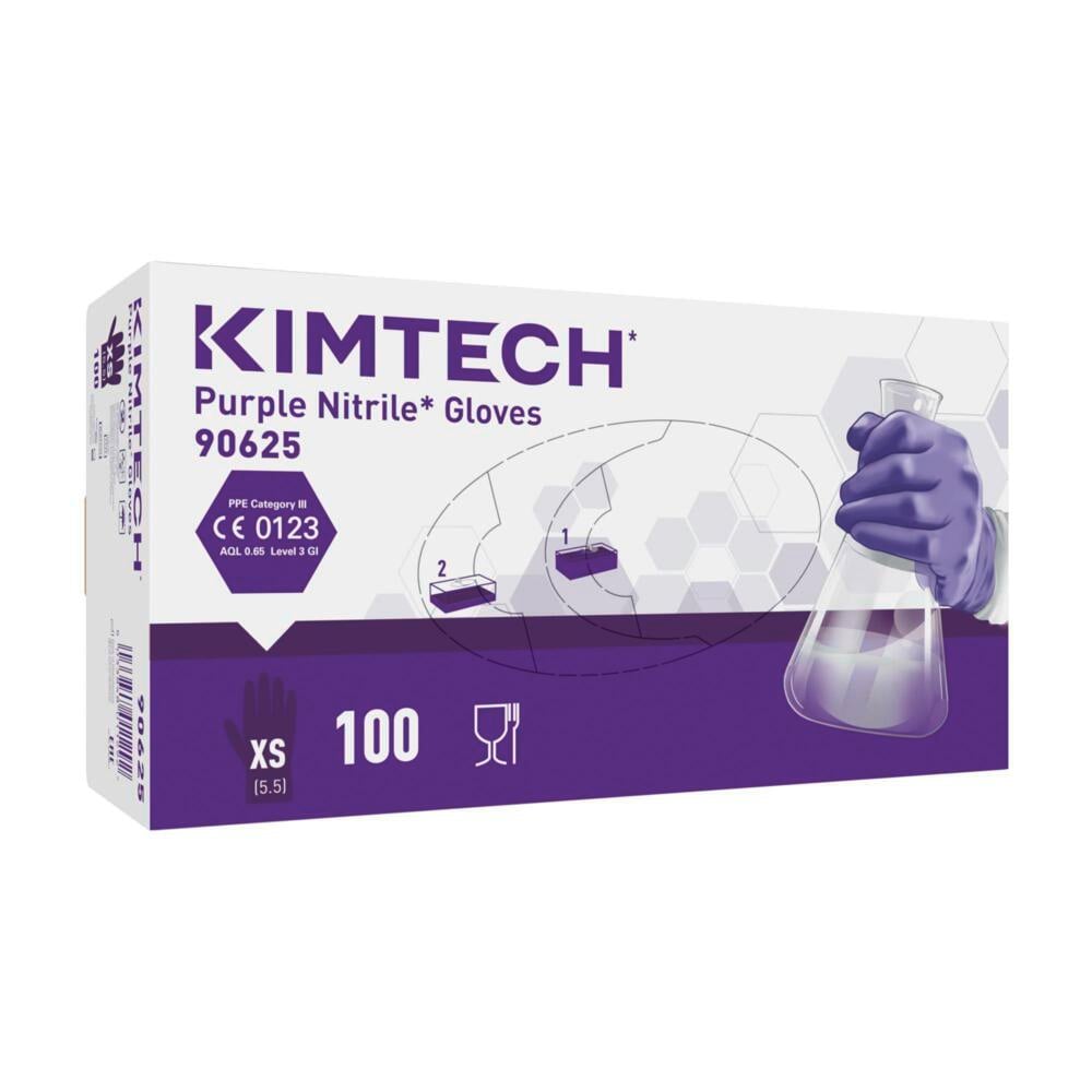 Gants ambidextres Kimtech™ Purple Nitrile™ - 90625, violet, taille XS, 10 x 100 (1 000 gants) - 90625