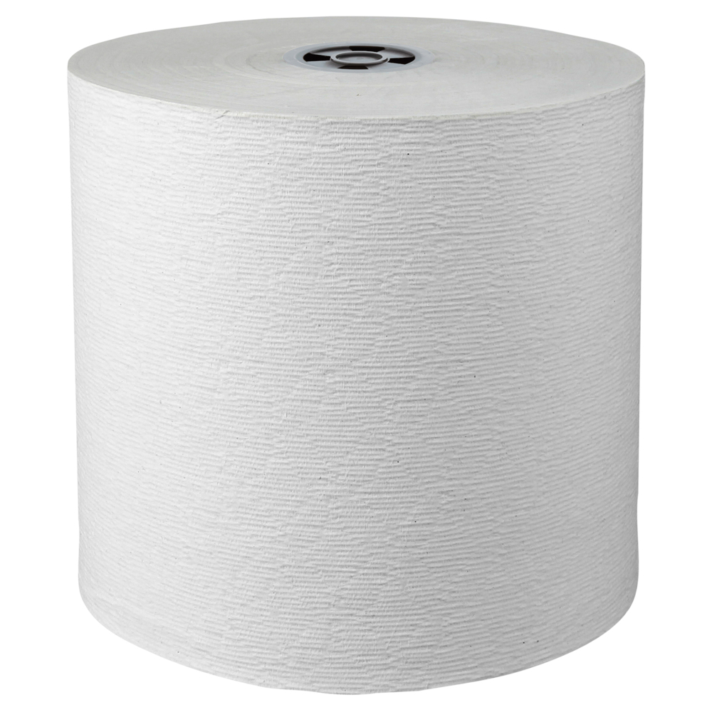 Essuie-tout en rouleau Kleenex® (25639) avec poches d’absorbance de qualité supérieure, blancs, pour distributrice (noyau gris), 700 pi/rouleau, 6 rouleau/caisse, 4 200 pi/caisse - 25639