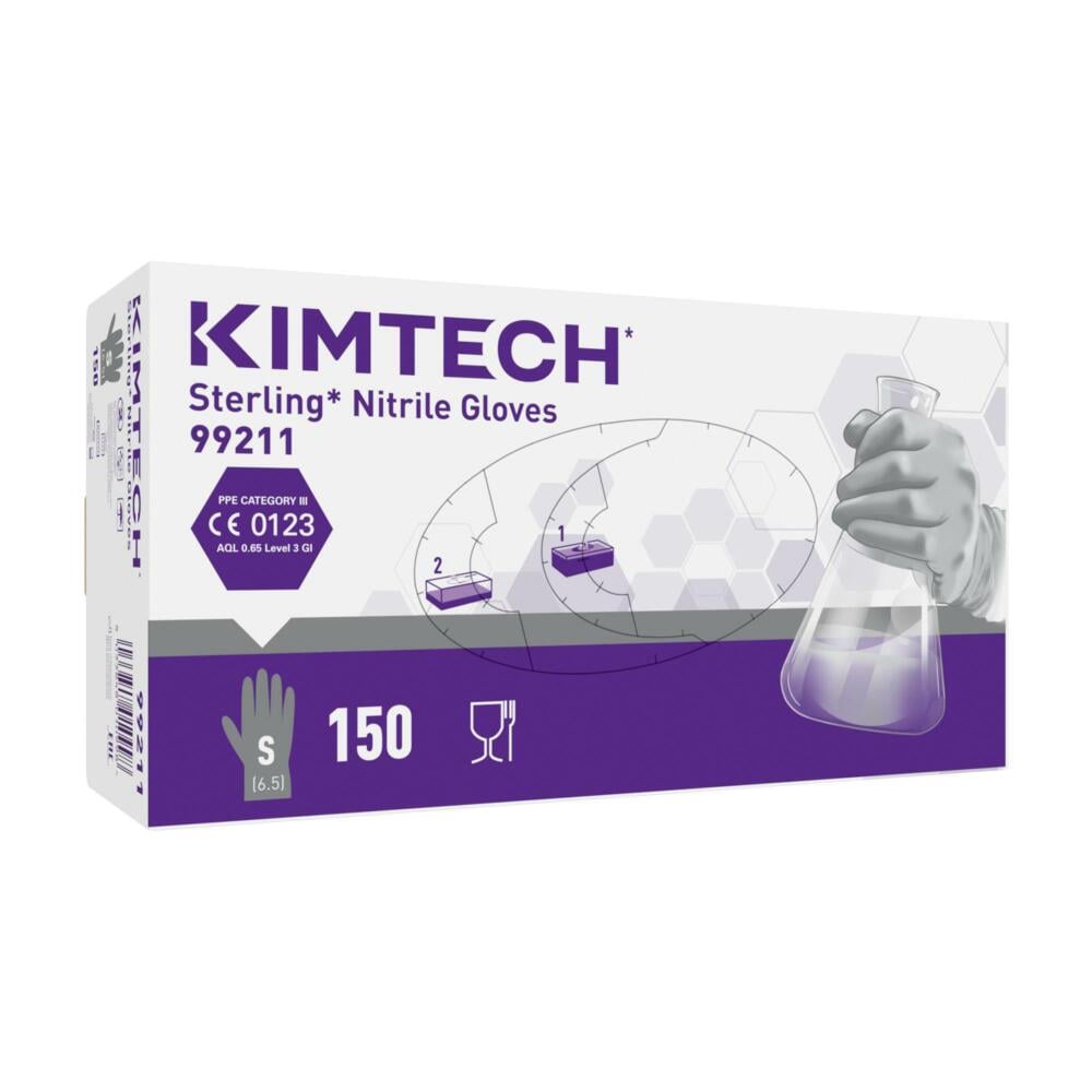 Kimtech™ Sterling™ Nitrile beidseitig tragbare Handschuhe 99211 – Grau, S, 10x150 (1.500 Handschuhe) - 99211