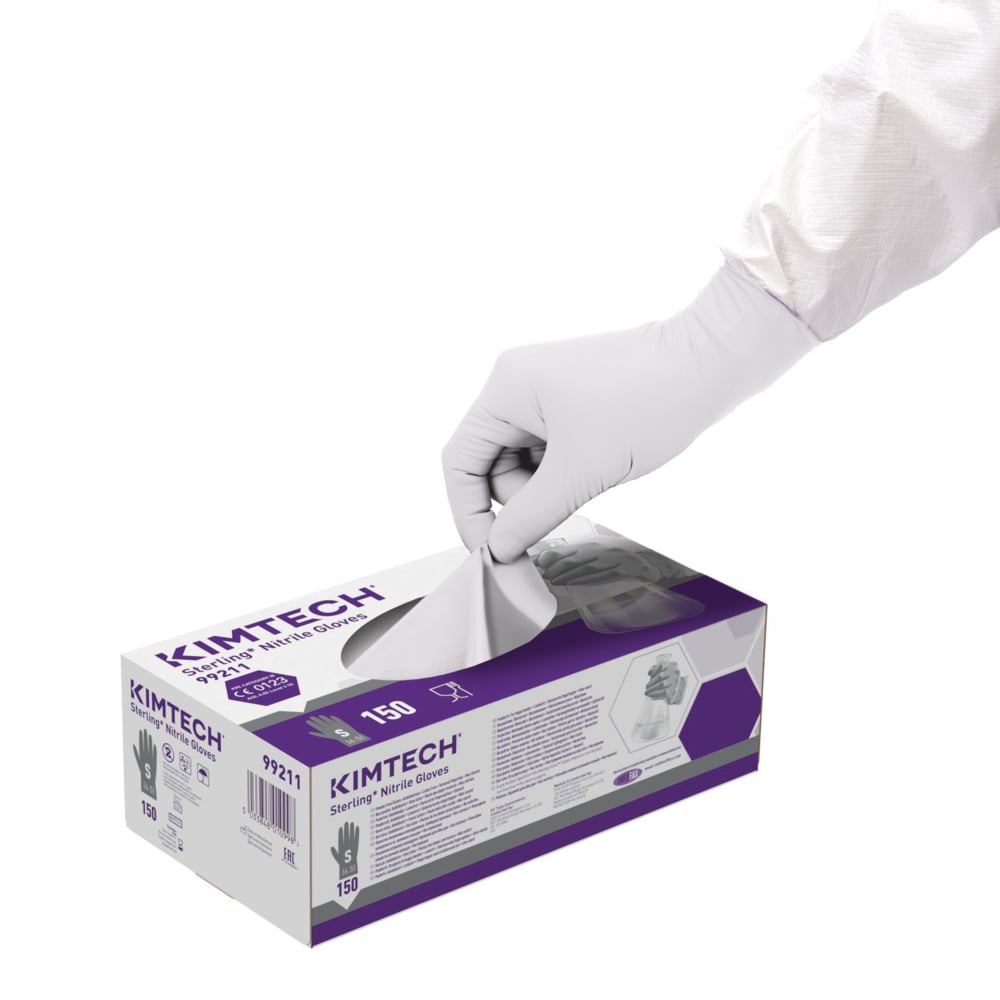 Kimtech™ Sterling™ Nitrile beidseitig tragbare Handschuhe 99211 – Grau, S, 10x150 (1.500 Handschuhe) - 99211