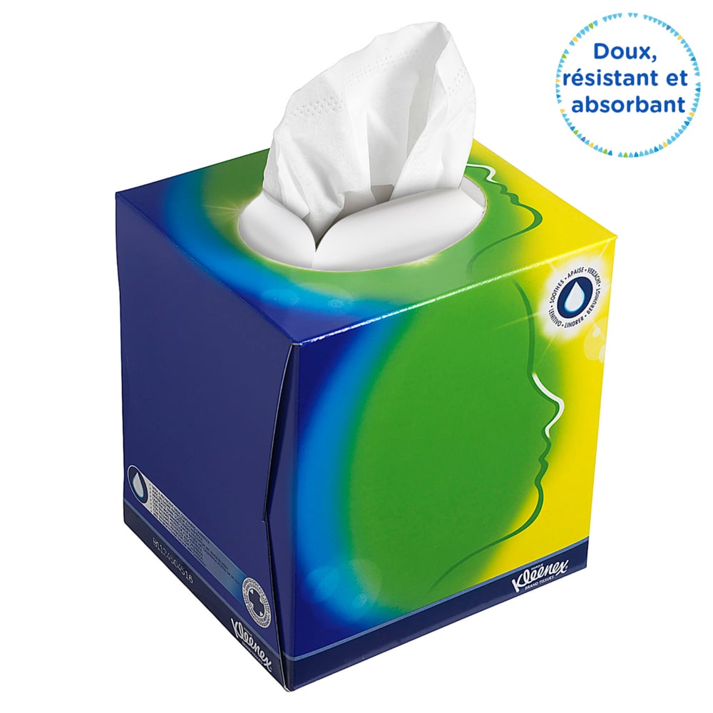 Mouchoirs en papier Kleenex® Boîte cubique 8825 - Blanc. 3 épaisseurs. 12 x 56 (672 mouchoirs) - 8825