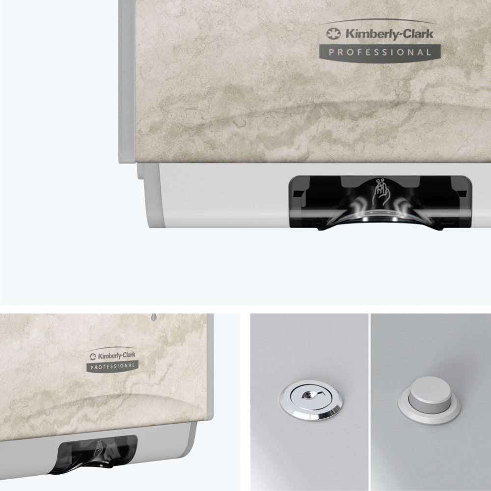 Kimberly-Clark Professional® ICON™ Automatic Soap and Sanitizer Dispenser (58744), with Warm Marble Design Faceplate; 1 Dispenser and Faceplate per Case - S060985925