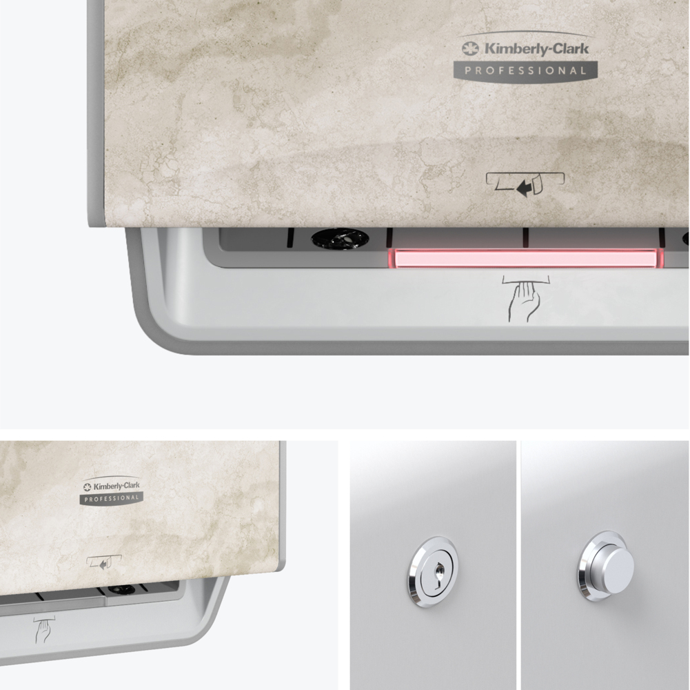 Kimberly-Clark Professional® ICON™ Automatic Roll Towel Dispenser (58740), with Warm Marble Design Faceplate; 1 Dispenser and Faceplate per Case - S060985924