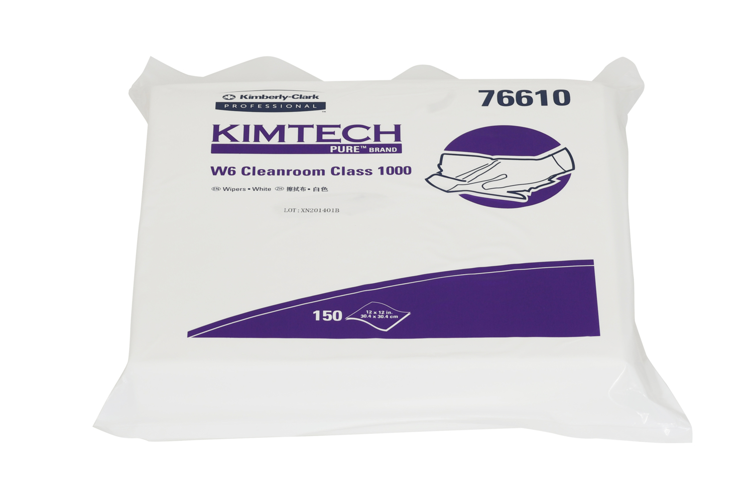Kimtech™金特™ PURE W6 洁净室千级无尘擦拭布，白色，30.5cmⅹ30.5cm，150张／包，10包／箱 - S061097052