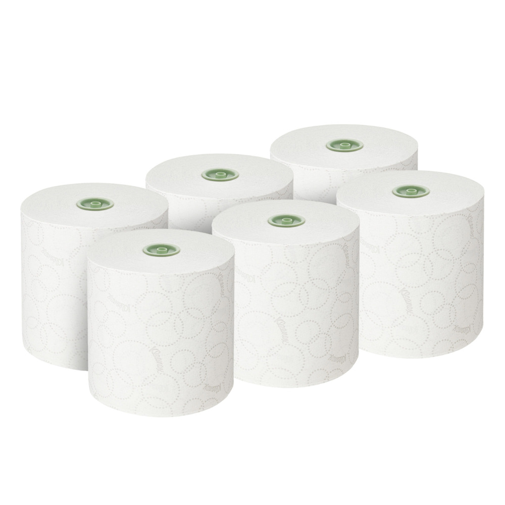 Kleenex® Ultra™ Papierhandtücher auf Rollen, 6782 – E-Roll-Großrolle für 2-lagige Handtücher – 6 x 200 m weiße Papierhandtuchrollen (insg. 1.200 m) - 6782