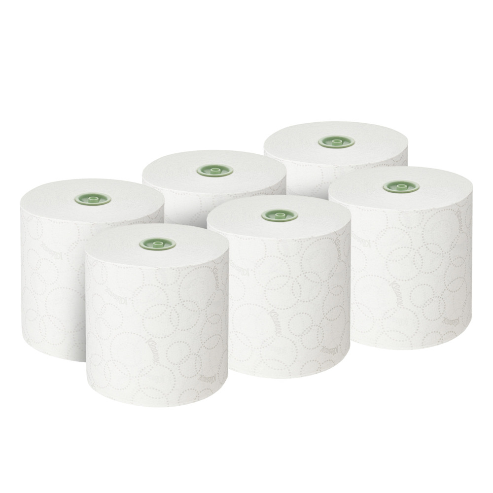 Rouleaux d'essuie-mains Kleenex® Ultra™ 6782 - rouleaux d'essuie-mains en papier E-Roll 2 plis grand format - 6 x rouleaux de 200 m d'essuie-mains en papier blanc (1 200 m au total) - 6782