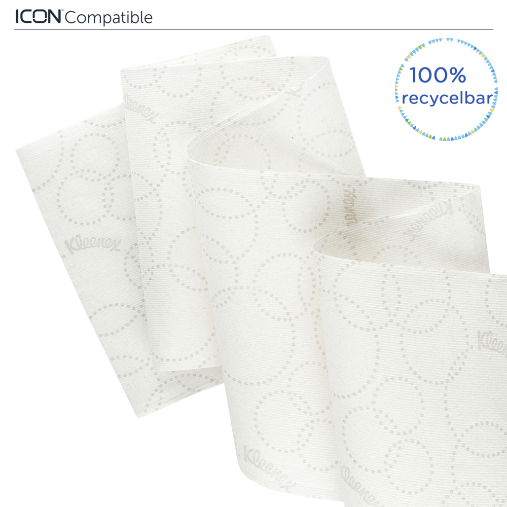 Rouleaux d'essuie-mains Kleenex® Ultra™ Slimroll™ 6783 - rouleaux d'essuie-mains en papier 2 plis E-Roll - 6 x rouleaux de 110 m d'essuie-mains en papier blanc (660 m au total) - 6783