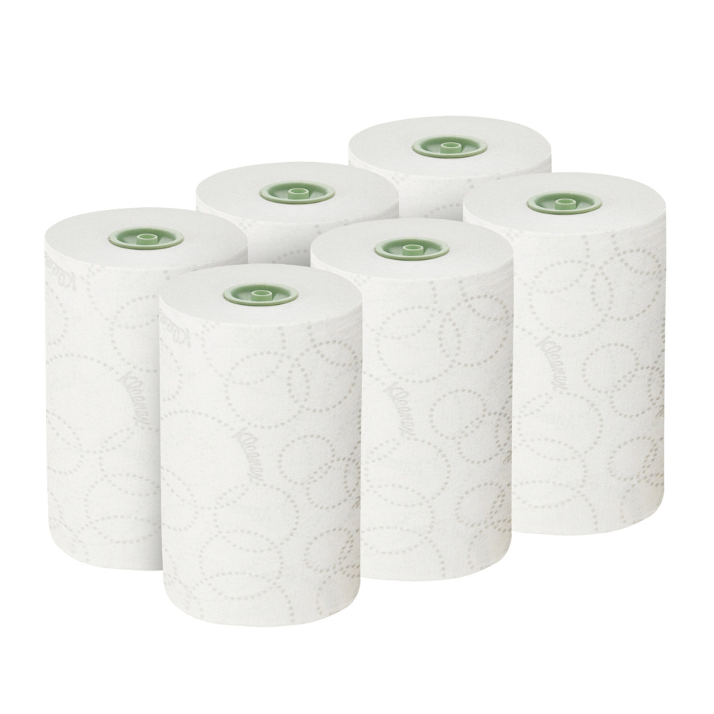 Rouleaux d'essuie-mains Kleenex® Ultra™ Slimroll™ 6783 - rouleaux d'essuie-mains en papier 2 plis E-Roll - 6 x rouleaux de 110 m d'essuie-mains en papier blanc (660 m au total) - 6783