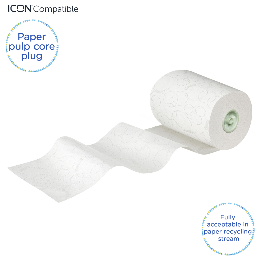 Rouleaux d'essuie-mains Kleenex® Ultra™ Slimroll™ 6783 - rouleaux d'essuie-mains en papier 2 plis E-Roll - 6 x rouleaux de 110 m d'essuie-mains en papier blanc (660 m au total) - 6783
