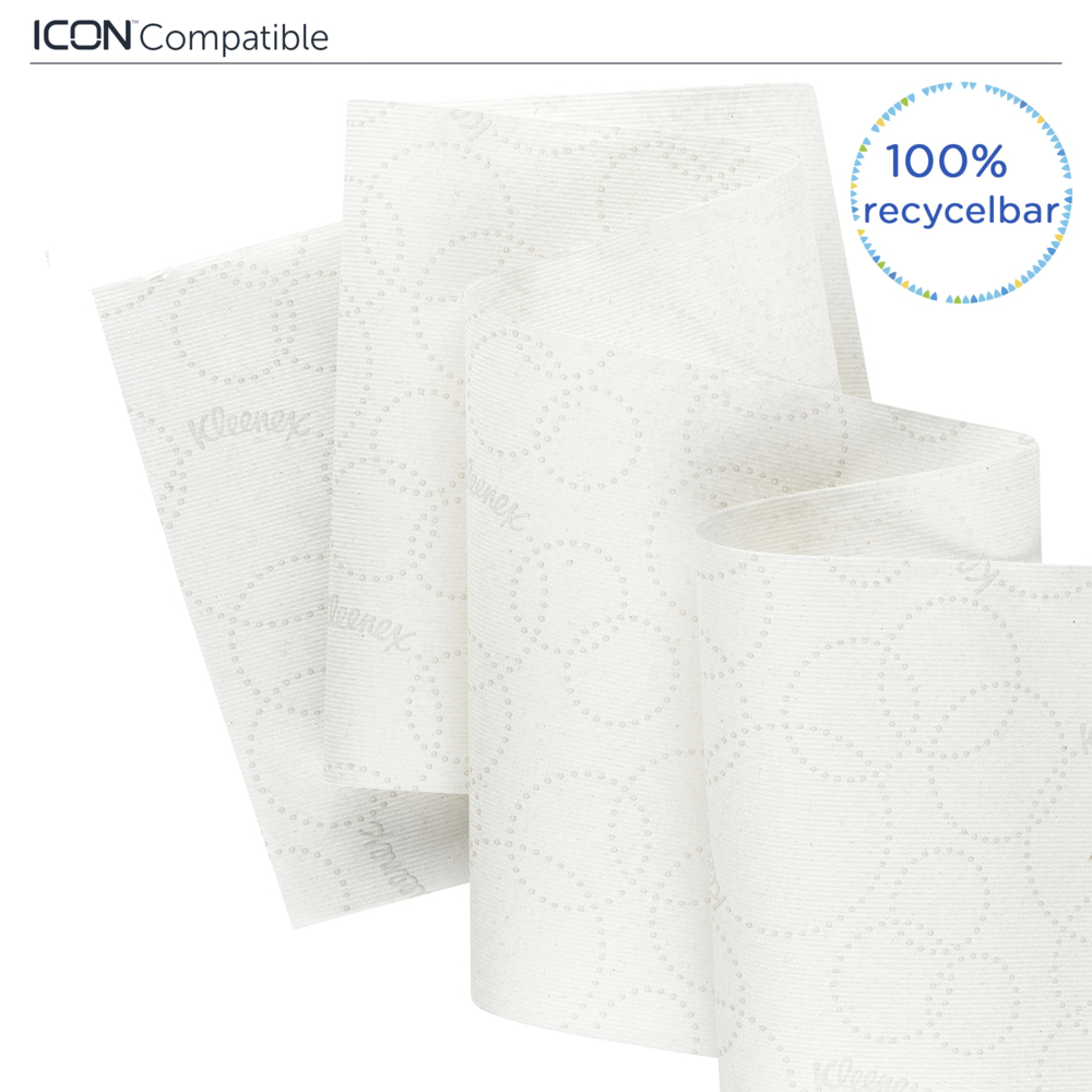 Rouleaux d'essuie-mains Kleenex® Slimroll™ 6648 - rouleaux d'essuie-mains en papier E-Roll - 6 x rouleaux de 135 m d'essuie-mains en papier blanc (810 m au total) - 6648