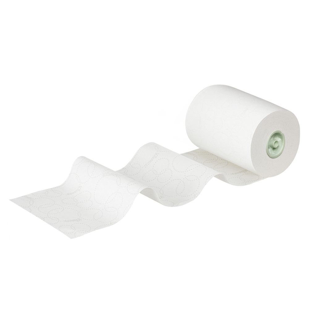 Kleenex® Slimroll™ Papierhandtücher auf Rollen 6648 – E-Roll-Rollenhandtücher – 6 x 135 m weiße Papierhandtuchrollen (insg. 810 m) - 6648