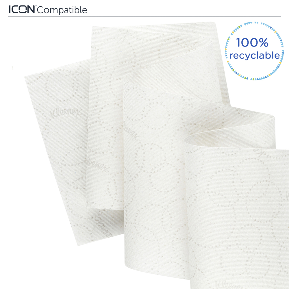 Rouleaux d'essuie-mains Kleenex® Slimroll™ 6648 - rouleaux d'essuie-mains en papier E-Roll - 6 x rouleaux de 135 m d'essuie-mains en papier blanc (810 m au total) - 6648