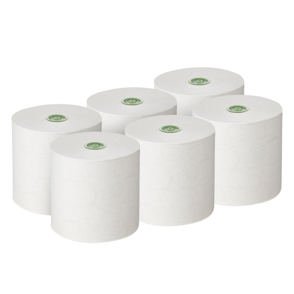 Kleenex® Rolled Paper Towels 6646 - E-Roll Large Hand Towel Roll - 6 x 250m White Paper Towel Rolls (1,500m total) - 6646