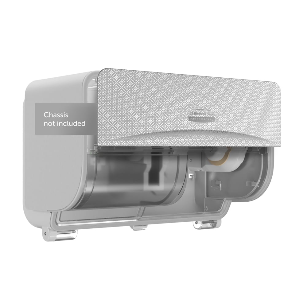 Kimberly-Clark Professional™ ICON™-Blende (58762) im silberfarbenen Mosaikdesign, für Standard-Toilettenpapierspender mit 2 horizontalen Rollen; 1 Blende pro (Karton) Verkaufseinheit - 58762