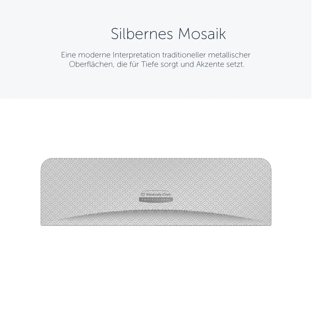 Façade Kimberly-Clark Professional™ ICON™ (58762), Mosaïque Argentée, pour distributeur de papier toilette standard horizontal à 2 rouleaux ; 1 façade par colis - 58762