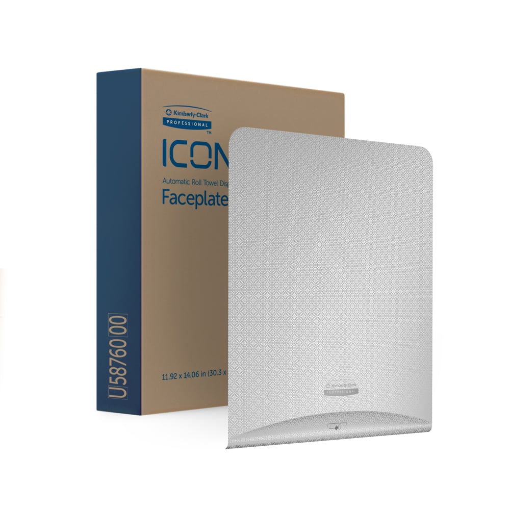 Façade Kimberly-Clark Professional™ ICON™ (58760), Mosaïque Argentée, pour distributeur électronique d'essuie-mains en rouleau ; 1 façade par colis - 58760