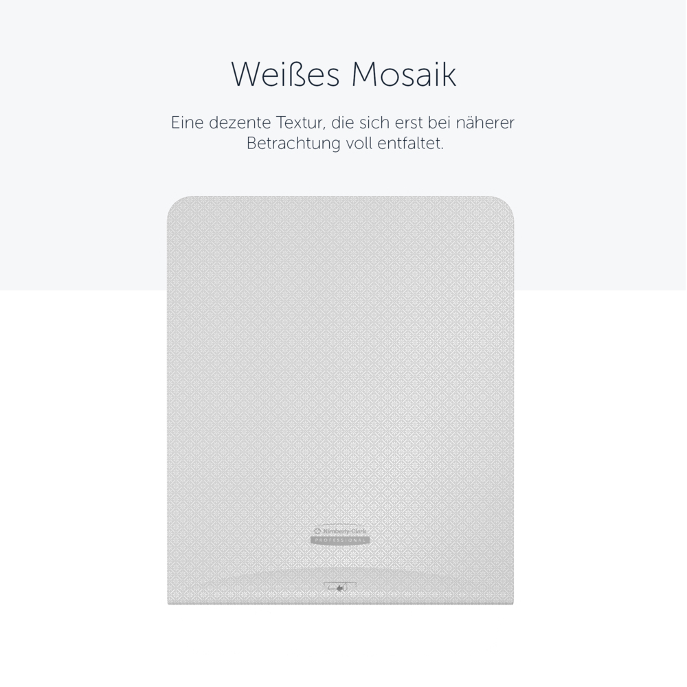 Façade Kimberly-Clark Professional™ ICON™ (58770), Mosaïque Blanche, pour distributeur électronique d'essuie-mains en rouleau ; 1 façade par colis - 58770