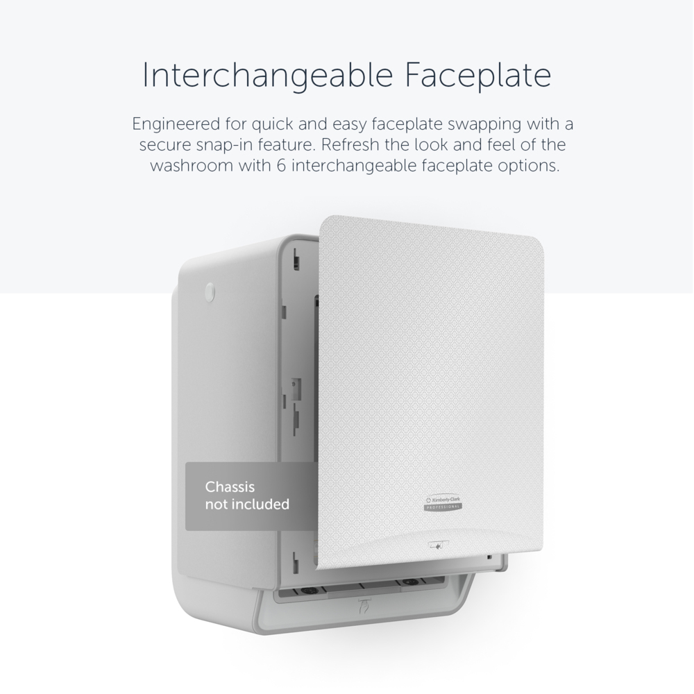 Façade Kimberly-Clark Professional™ ICON™ (58770), Mosaïque Blanche, pour distributeur électronique d'essuie-mains en rouleau ; 1 façade par colis - 58770