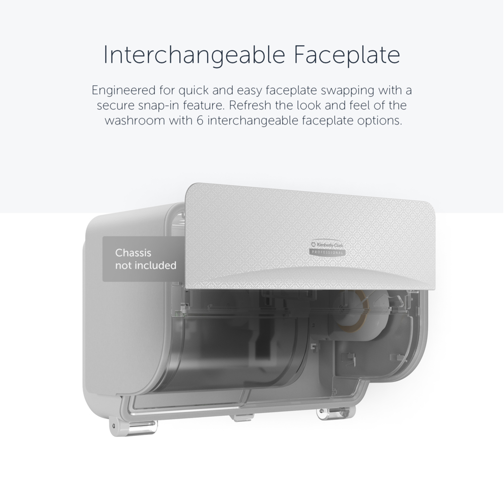 Façade Kimberly-Clark Professional™ ICON™ (58772), Mosaïque Blanche, pour distributeur de papier toilette standard horizontal à 2 rouleaux ; 1 façade par colis - 58772
