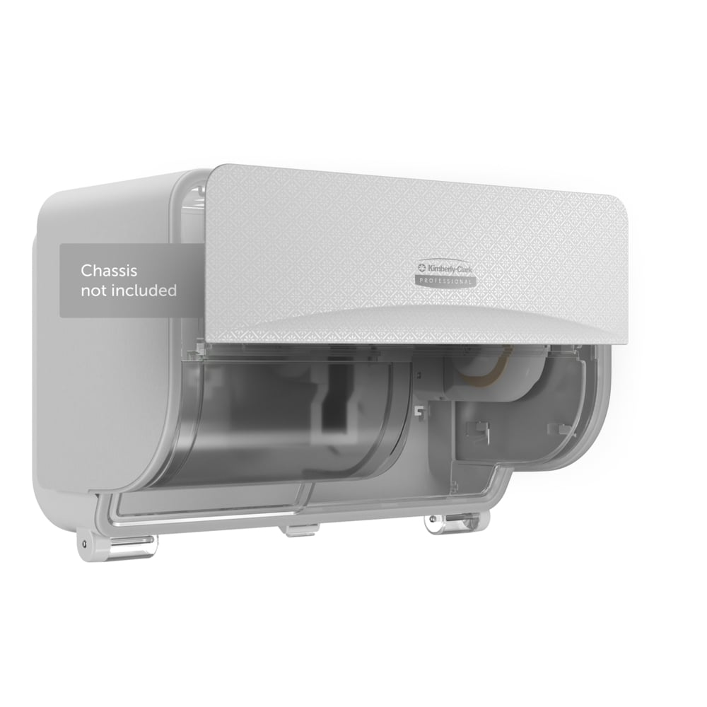 Kimberly-Clark Professional™ ICON™-Blende (58772) im weißen Mosaikdesign, für Standard-Toilettenpapierspender mit 2 horizontalen Rollen; 1 Blende pro Verkaufseinheit - 58772