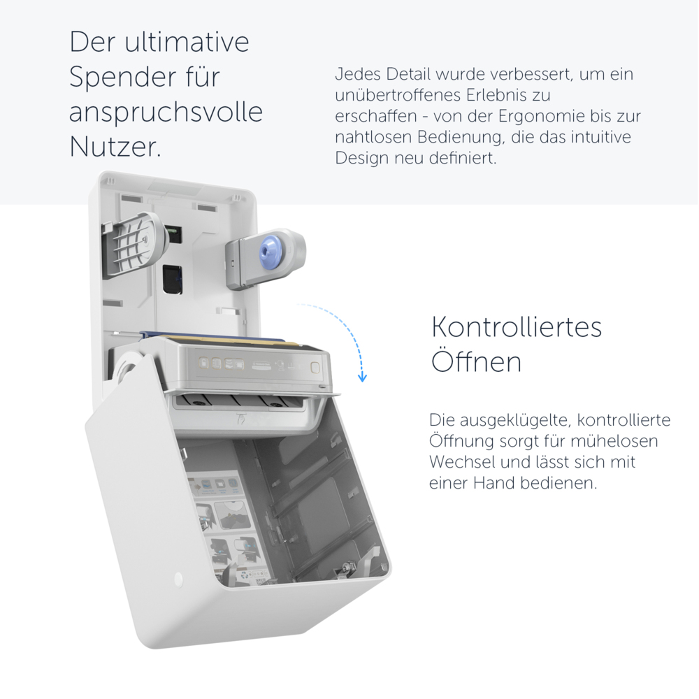 Distributeur électronique d'essuie-mains Kimberly-Clark Professional™ ICON™ (53940), boîtier blanc avec façade Mosaïque Blanche ; 1 distributeur et façade par colis - 53940