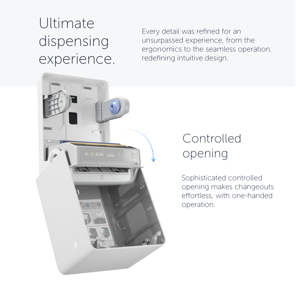 Distributeur électronique d'essuie-mains Kimberly-Clark Professional™ ICON™ (53940), boîtier blanc avec façade Mosaïque Blanche ; 1 distributeur et façade par colis - 53940