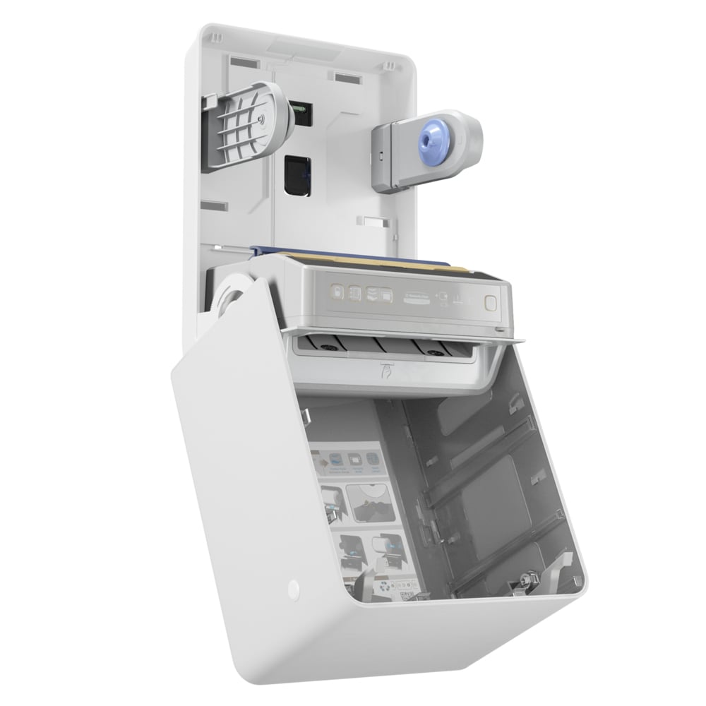 Kimberly-Clark Professional™ Automatischer ICON™-Rollenhandtuchspender (53940), weißes Gehäuse mit weißer Blende im Mosaikdesign; 1 Spender und eine Blende pro Verkaufseinheit - 53940