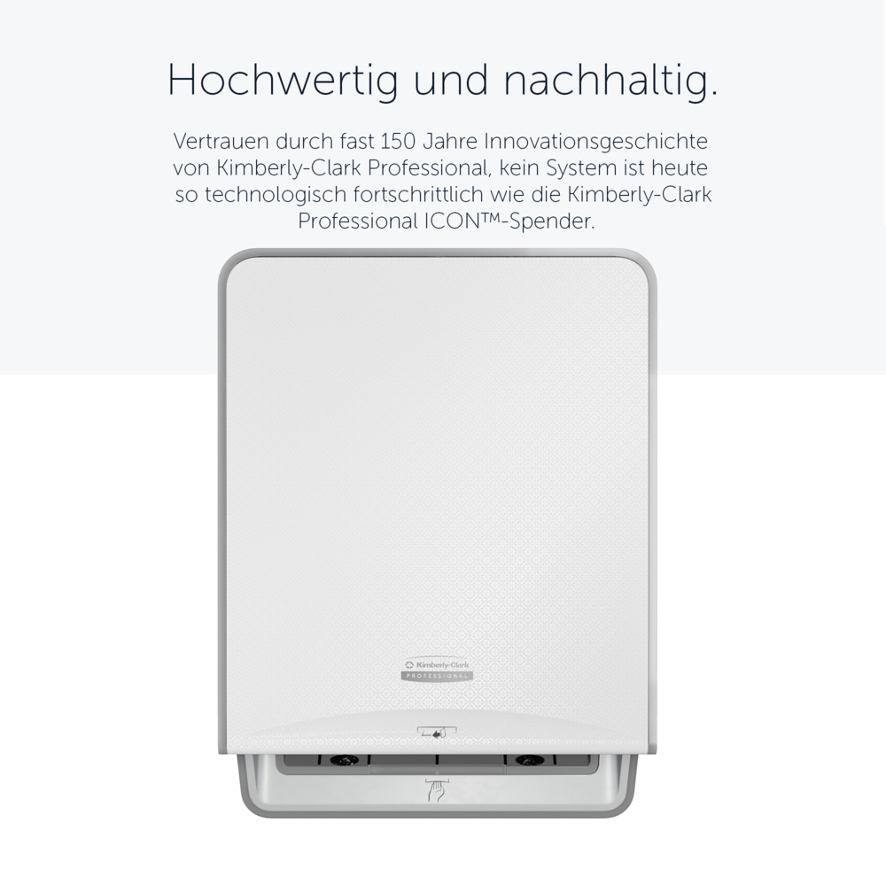 Distributeur électronique d'essuie-mains Kimberly-Clark Professional™ ICON™ (53940), boîtier blanc avec façade Mosaïque Blanche ; 1 distributeur et façade par colis - 53940