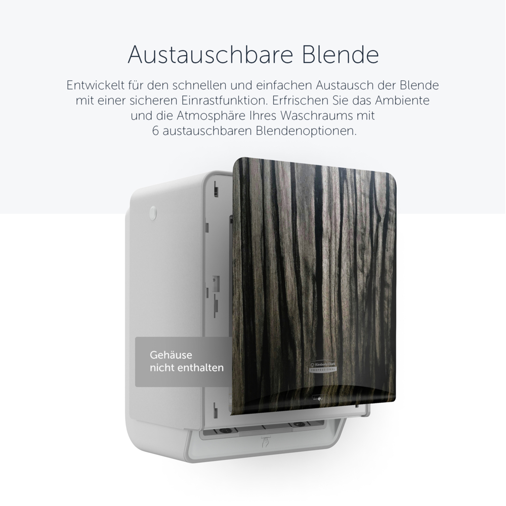 Façade Kimberly-Clark Professional™ ICON™ (58830), Bois d'Ébène, pour distributeur électronique d'essuie-mains en rouleau ; 1 façade par colis - 58830