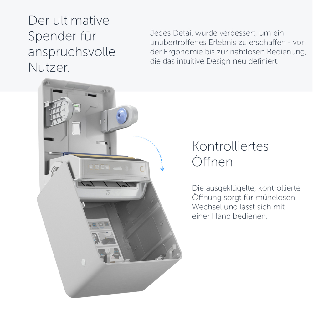 Distributeur électronique d'essuie-mains Kimberly-Clark Professional™ ICON™ (53691), boîtier gris avec façade Mosaïque Argentée ; 1 distributeur et façade par colis - 53691