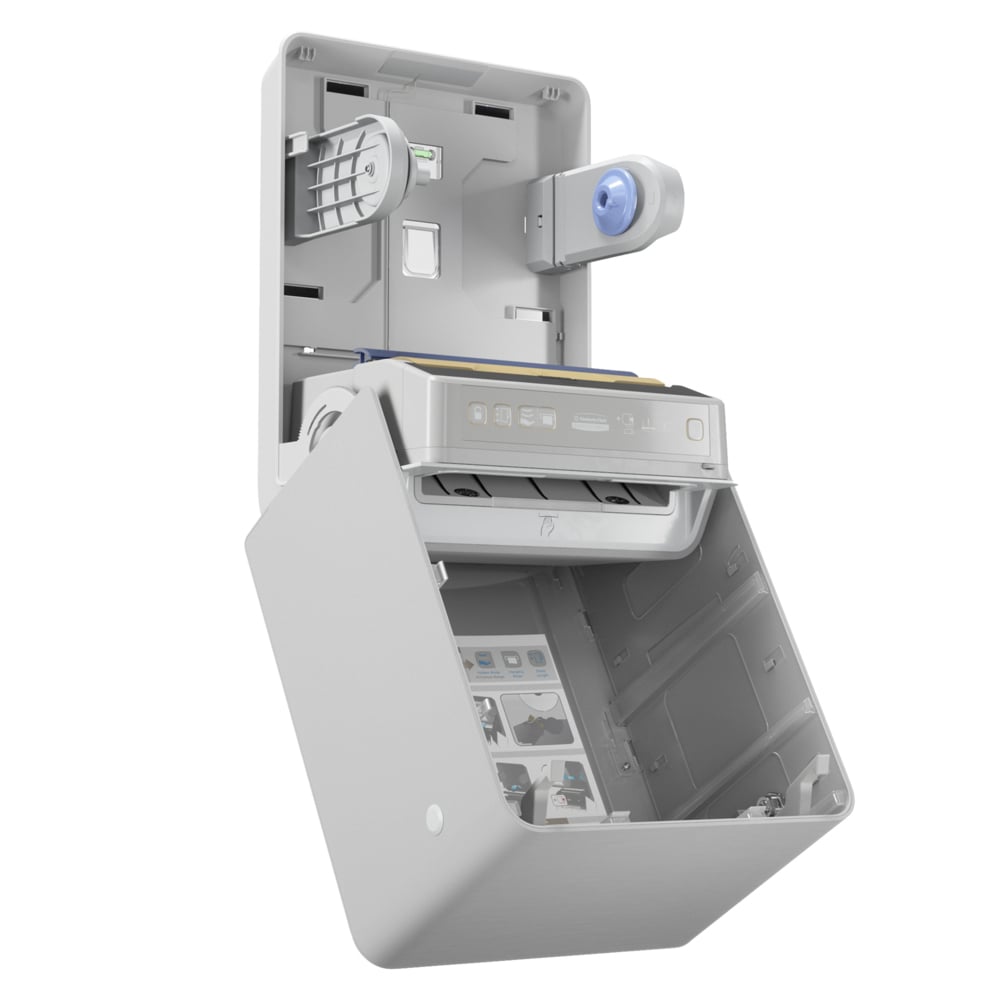 Automatischer Kimberly-Clark Professional™ ICON™-Rollenhandtuchspender (53691) mit silberner Blende im Mosaikdesign; 1 Spender und eine Blende pro Verkaufseinheit - 53691