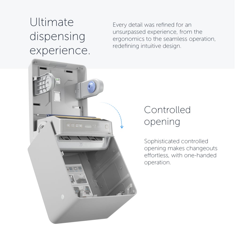 Distributeur électronique d'essuie-mains Kimberly-Clark Professional™ ICON™ (53691), boîtier gris avec façade Mosaïque Argentée ; 1 distributeur et façade par colis - 53691