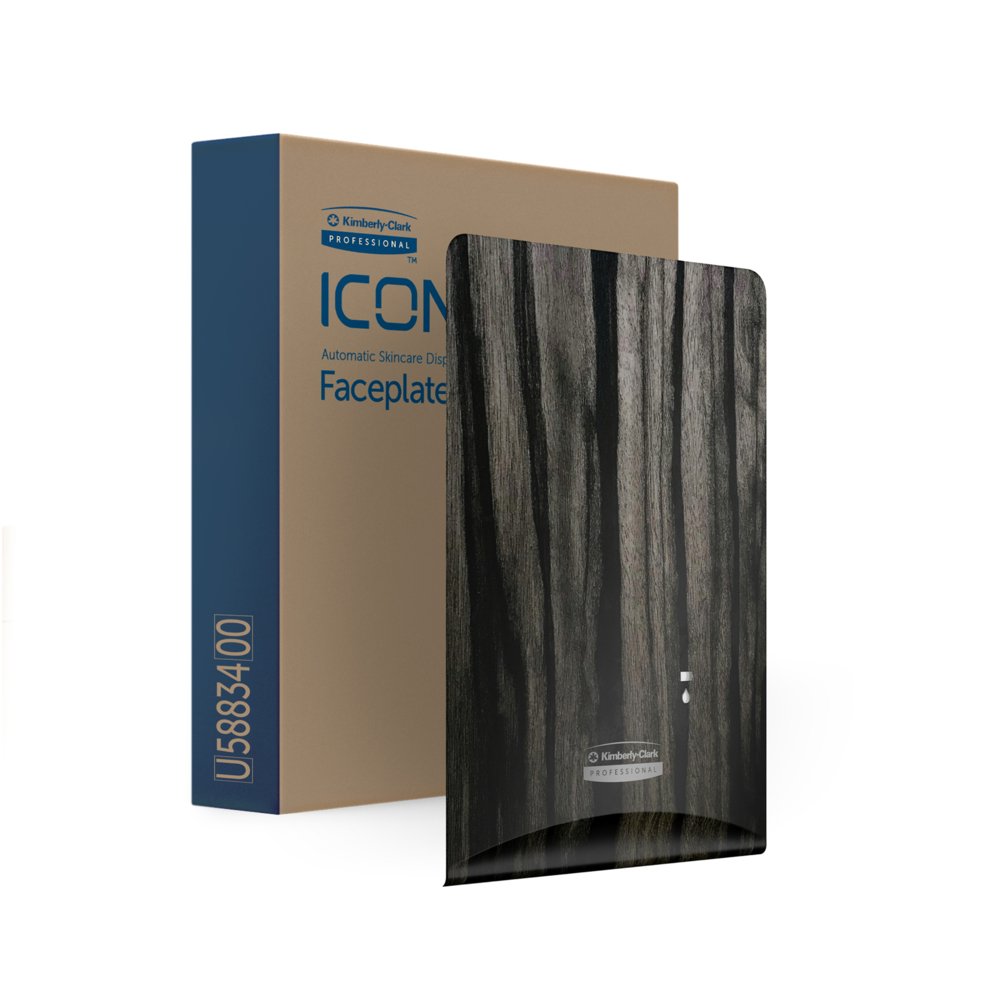 Kimberly-Clark Professional™ ICON™-Blende (58834), Design „Ebenholzmaserung“, für den automatischen Handseifen- und Desinfektionsmittelspender; 1 Blende pro Verkaufseinheit - 58834