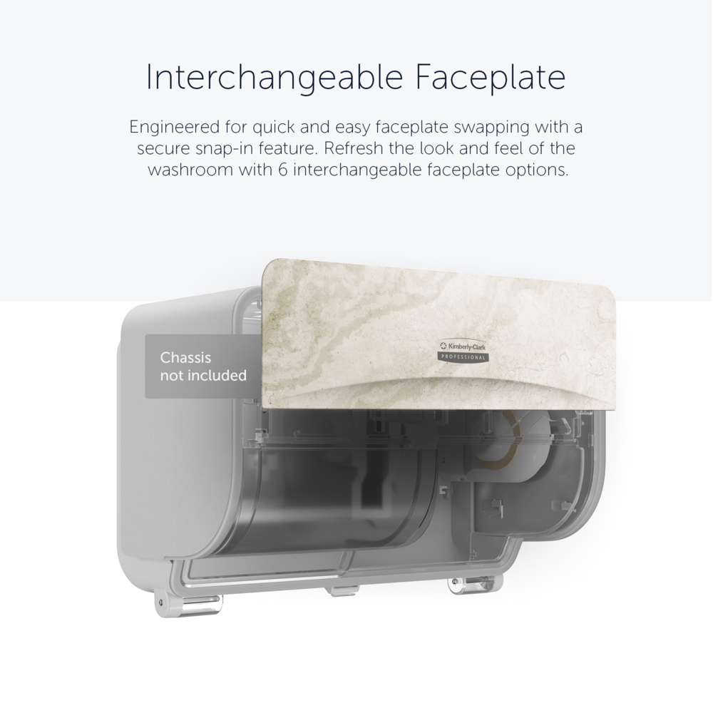 Façade Kimberly-Clark Professional™ ICON™ (58792), Marbre Chaud, pour distributeur de papier toilette standard horizontal à 2 rouleaux ; 1 façade par colis - 58792